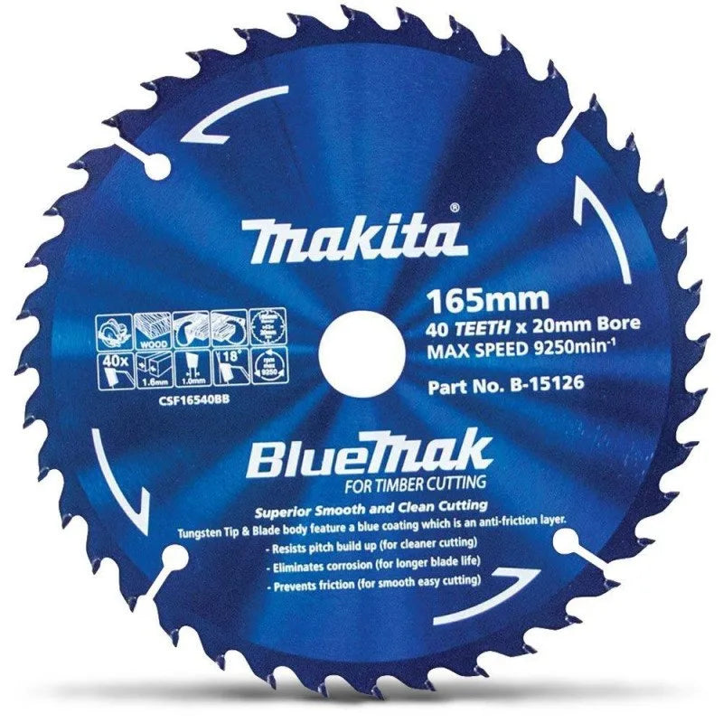 Makita BlueMak Circular Saw Blade 165mm 40T