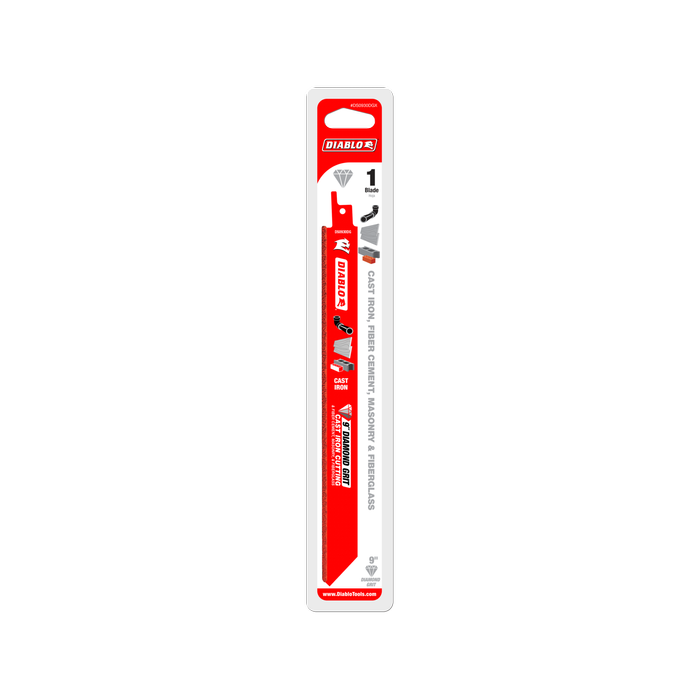 Diablo 9" Diamond Grit Reciprocating Saw Blade For Cast Iron Fibre Cement Masonry & Fibreglass