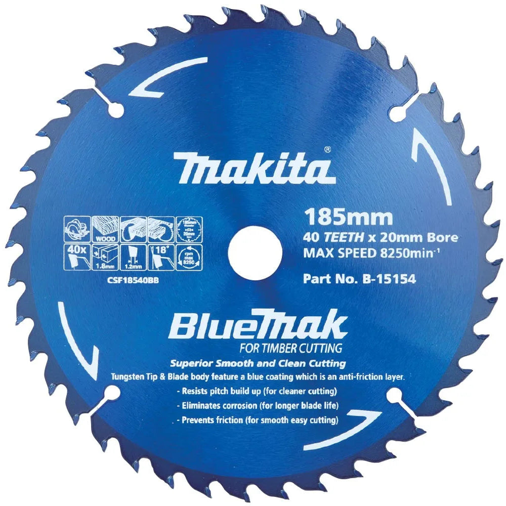 Makita BlueMak Circular Saw Blade 185mm 40t