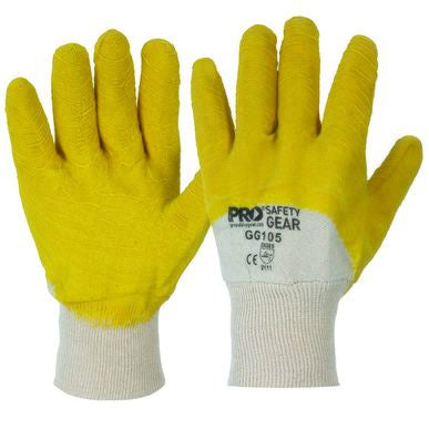 Glass Gripper Gloves Yellow (Pair)