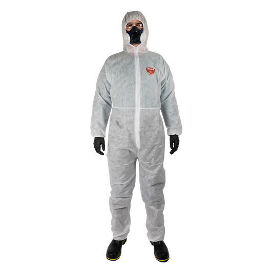 SMS Coveralls (S-5XL) | Type 5/6 Disposable Asbestos PPE NZ - White