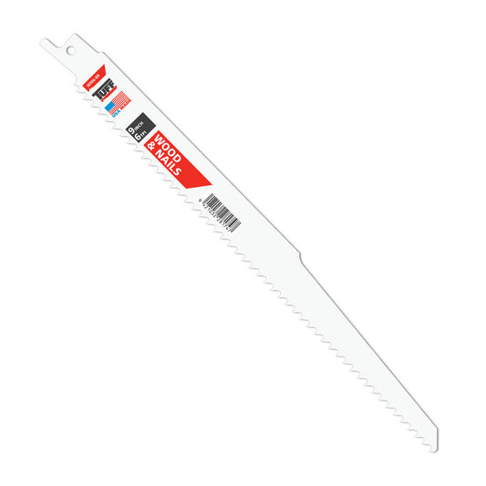 TUFF Reciprocating Blade 9" x 6TPI Wood with Nails